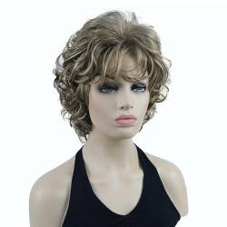 Kurze Perücke Mit Weichen Locken, Blonde, Vollsynthetische Perücken 14-24 short von Wjnvfioo