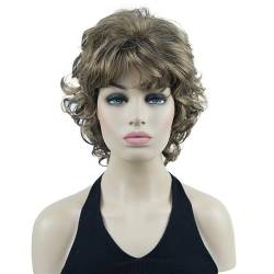 Kurze Perücke Mit Weichen Locken, Blonde, Vollsynthetische Perücken 14 Dark Blonde short von Wjnvfioo