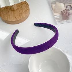 Solide Breite Haarbänder Hoop Für Frauen Vintage Weiche Elastische Stirnband Mode Mädchen Verdicken Haarband Headwear Haar Zubehör Lila von Wjnvfioo