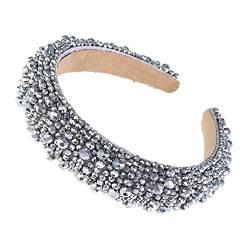 Sparkly Gepolsterte Strass Stirnbänder Für Frauen Voller Kristall Luxuriöse Haarbänder Barock Diamant Tiara Haarschmuck CB0480-H von Wjnvfioo