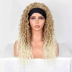 Synthetische Stirnband-Perücke Damen-Perücke Gemischte Ombre-Blondine Lockige Perücken Tägliche Party Cosplay-Perücke Hitzehaar von Wjnvfioo