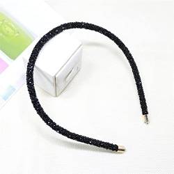 Weibliche Strass Stirnband Einfarbig Haarband Für Frauen Dame Haar Hoop Haar Zubehör Mode Dünne Kopfschmuck black1 von Wjnvfioo