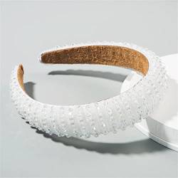 Weiße Perle Stirnband Für Frauen Hochzeit Braut Haar Zubehör Breite Haar Hoop Mädchen Headwear Hochzeit Schmuck 325 von Wjnvfioo