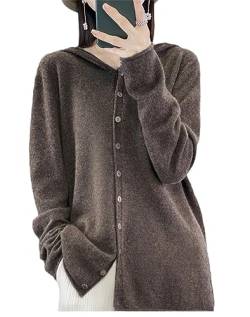 Wjnvfioo Wolle Strickjacke Pullover Frauen Mit Kapuze Langarm Top Gestrickte Jacken Strickwaren Lose Herbst Winter Kleidung von Wjnvfioo