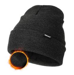 Wmcaps Klassische Mütze Herren Damen, Warm Fleece Wintermütze Strickmütze Winter Warme, Weich Stretchy, Atmungsaktiv Unisex Beanie Geschenke Männer Frauen, Dunkelgrau von Wmcaps