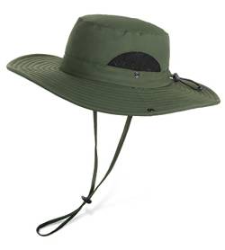 Wmcaps Sonnenhut Herren, Outdoor Safari Hut Damen, Breite Krempe Sommerhut Herren, Faltbar Wanderhut, Boonie Hat Sonnenschutz Hut Buschhut Anglerhut Gartenhut（Militärgrün） von Wmcaps