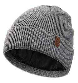 Wmcaps Wintermütze für Herren und Damen, mit Fleece gefüttert, weich, warm, Strickmütze, Skistock, mit Bündchen, GRAU, Einheitsgröße von Wmcaps