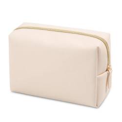 Kosmetiktasche Damen,Tragbare Vielseitige Reise Make-up Tasche,Große Kapazität wasserdichte Schminktasche,Toilettenartikel und Kosmetische Organizer,PU Leder Kulturbeutel (Beige) von Wmmner