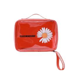 Kulturtasche Damen,Einfach und Stilvoll Reise Waschtasche,Tragbare wasserdichte Waschbeutel,Große Kapazität Toilettenartikel und Kosmetische Organizer (Rot) von Wmmner