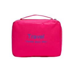 Reise-Toilettenbeutel,Große Kapazität Faltbare Kulturtasche,Tragbare wasserdichte Kosmetiktasche,Schminktasche zum Aufhängen,Handtasche Make-up Tasche (Rosa) von Wmmner