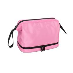 Tragbare Kulturtasche,Große Kapazität wasserdichte Waschtasche,Vielseitige Reise Waschbeutel,Organizer für Toilettenartikel Kosmetische,Doppellagige Kosmetiktasche (Rosa) von Wmmner