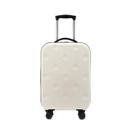 Gepäck Erweiterbares Gepäck, Faltbare Koffer Mit Universalrädern, Zoll-Zahlenschloss Trolley-Koffer (Color : White, Size : 20in) von Wnota