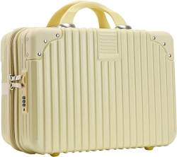 Gepäck Make-up-Reisekoffer, Hartschalen-Kosmetikkoffer, Tragbarer ABS-Kosmetikkoffer, Handgepäckkoffer Für Damen Trolley-Koffer (Color : C, Size : 14inch) von Wnota