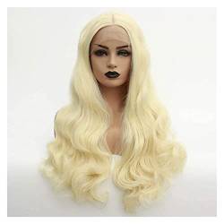 Perücke 24 Zoll Blonde Synthetische Perücke, Lange Lockige, Gewellte Haarperücken Für Frauen, Cosplay, Halloween-Party-Perücken Damenperücke von Wnota