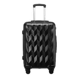 Wnota Gepäck 20-Zoll-Gepäck, Langlebig, Hartkanten-Handgepäck, Tragbarer Koffer Mit Zahlenschloss Trolley-Koffer (Color : Svart, Size : 20 in) von Wnota