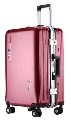 Wnota Gepäck Aluminium-Handgepäck-Trolley-Koffer, USB-Lademodell, Hartschalengepäck Trolley-Koffer (Color : C, Size : 24in) von Wnota
