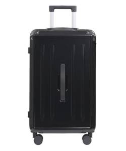 Wnota Gepäck Gepäck Für Damen-Koffer Mit Getränkehalter, USB-Spinnerräder, Hartschalengepäck Mit Schloss Trolley-Koffer (Color : Black, Size : 20in) von Wnota