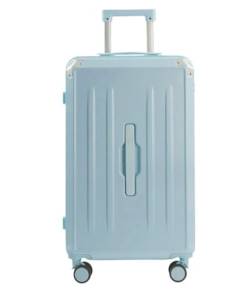 Wnota Gepäck Gepäck Für Damen-Koffer Mit Getränkehalter, USB-Spinnerräder, Hartschalengepäck Mit Schloss Trolley-Koffer (Color : Blue, Size : 20in) von Wnota