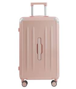 Wnota Gepäck Gepäck Für Damen-Koffer Mit Getränkehalter, USB-Spinnerräder, Hartschalengepäck Mit Schloss Trolley-Koffer (Color : Rosa, Size : 20in) von Wnota