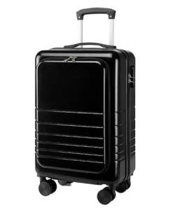 Wnota Gepäck Handgepäck, Von Der Fluggesellschaft Zugelassen, Leichter Koffer, Hartschalen-Reisegepäck Trolley-Koffer (Color : Black, Size : 20in) von Wnota