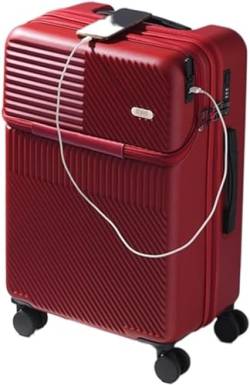 Wnota Gepäck Koffer Mit USB-Ladeanschluss, TSA-Zahlenschloss, Universal-Rollgepäckkoffer Trolley-Koffer (Color : Black, Size : 28in) von Wnota