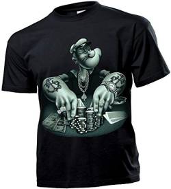 T-Shirt Shirt Gift Popeye Gangsters Poker Popeye No Happiness von WoD