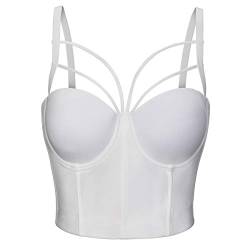 Woboren Damen Frauen BH Feste Weste Atmungsaktiv Push Up Sport-BH Der läuft Lässig Tank (Weiß, L) von Woboren