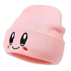 Kirby Beanies Mütze Lovely Face Stickerei Winter Strickmütze Haube Mütze Mädchen Jungen Skifahren Warm Unisex - Pink - Einheitsgröße von Wociud