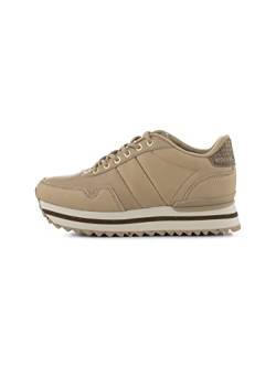 Woden Damen Sneakers Nora III Full Leather Plateau, Coffee Cream, 37 von Woden