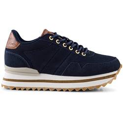 Woden Sneakers Nora III Suede Plateau 41, 009 Dark Navy von Woden