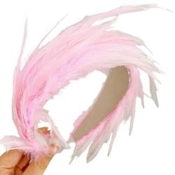 Buntes Feder-Haarband, Fascinator, Kopfschmuck für Pferderennen, Maskerade, Teeparty, Rollenspiele, Kopfbedeckung, Haarschmuck von Woedpez