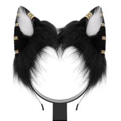 Cosplay-Füchs-Ohr-Haarband mit Legierungs-Ohrringen, für Damen, Teenager, Stirnband für Film-Enthusiasten, Themenversammlungen, Haarband, Ohr-Stirnband, Erwachsenengröße, Ohr-Stirnband, von Woedpez