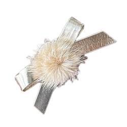 Harajuku-Haarspange mit Schleife, 1/2 Stück, für Mädchen, Weihnachts-Pferdeschwanz-Haarspange mit Pompons für Damen, Pony, Haarspange für Damen, dünne Haar-Clip für Damen, Haarstyling-Schleife von Woedpez