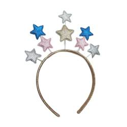 Woedpez Glitzernder Stern Party Haarband Geburtstag Party Stirnband Happy New Year Celebration Hairhoop 2024 Weihnachten Party Supplies Leichtes Haar-Accessoire von Woedpez