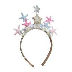 Woedpez Glitzernder Stern Party Haarband Geburtstag Party Stirnband Happy New Year Celebration Hairhoop 2024 Weihnachten Party Supplies Leichtes Haar-Accessoire von Woedpez