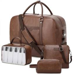 Wogarl Weekender Tasche für Damen Herren Große Übernachtungstasche Reisetasche Seesack, Kaffee von Wogarl