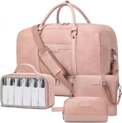 Wogarl Weekender Tasche für Damen Herren Große Übernachtungstasche Reisetasche Seesack, Pink von Wogarl