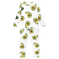 Woisttop 3-16 Jahre Kinder Pyjama Set Bequeme Langarm Winter/Frühling Kleidung Gemütlich Zweiteiliges Pjs Lounge Set, Grüner Avocado, 13-14 Jahre von Woisttop