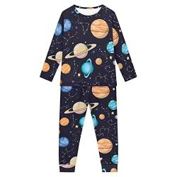 Woisttop Kinder-Pyjama-Set für Frühling, Winter, Herbst, Kleidung, lässig, Mädchen, Jungen, Geschenk, Loungewear, 3–16 Jahre, Galaxie-Universum-Weltraum-Design, 11-12 Jahre von Woisttop