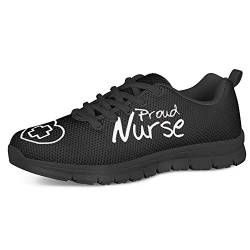 Woisttop Medical Nurse Damen Laufschuhe Leichte Lufttrainer City Road Run Sneakers Schnürschuhe Athletic Gym Walkers Atmungsaktives Schuhwerk, EU40 von Woisttop