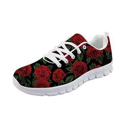Woisttop Roses Pattern Damenmode Sneaker Girls Damen Laufsportschuhe von Woisttop