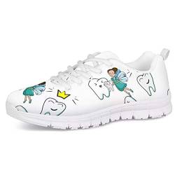 Woisttop White Nurse Teeth Design Damen Sneaker Komfortable Outdoor Walking Running Sportschuhe für Teen Girls von Woisttop