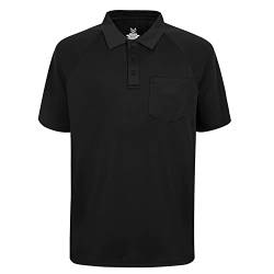 Herren Golf-Shirt, LSF 50+, Sonnenschutz, schnell trocknend, kurzärmelig, Sport-Tennis-Polo-Shirts, 12130#Black, 4X-Groß von Woitury