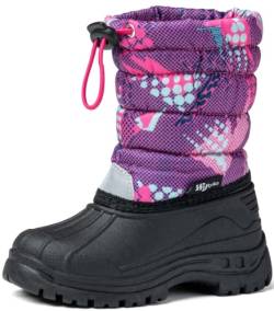 Unisex Winterstiefel | warme Schneestiefel | gefütterte Kinderschuhe | rutschfeste Winterboots/Snowboots für Winter (Rosa, EU Schuhgrößensystem, Kleinkind, Numerisch, M, 27) von Wojtyłko