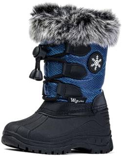 Warm Rutschfeste Winterstiefel für Mädchen, Kinderschuhe Fütterung Gefütterte – Schneestiefel, Snowboots für Winter (EU Schuhgrößensystem, Kleinkind, Numerisch, M, 26) von Wojtyłko