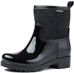 Wojtyłko Gummistiefel Damen Gefüttert Hoch Regenstiefel Isoliergummistiefel Gummistiefel mit Futter Gummi Stiefeletten (EU Schuhgrößensystem, Erwachsene, Numerisch, M, 37) von Wojtyłko