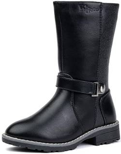 Wojtyłko Halblange Stiefel Mädchen | Hohe Winterstiefel | gefütterte Schneestiefel | Ankle Boots | Winter Boots (Schwarz, EU Schuhgrößensystem, Jugendliche, Numerisch, M, 36) von Wojtyłko