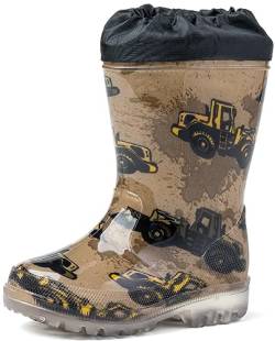 Wojtyłko Jungen Gummistiefel mit Baggermotiv Regenstiefel Wasserdichte Stiefel Outdoor Boots - Perfekt für regnerische Abenteuer im Freien! (EU Schuhgrößensystem, Kleinkind, Numerisch, M, 26) von Wojtyłko