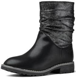 Wojtyłko Stiefel mit Reißverschluss | Stiefeletten Mädchen | Chelsea Stiefel | Ankle Boots | Winterstiefel | gefütterte Schneestiefel (Schwarz, EU Schuhgrößensystem, Kleinkind, Numerisch, M, 28) von Wojtyłko