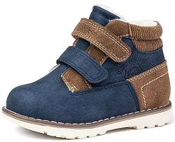 Wojtyłko Winterstiefel mit Klettverschluss Kinderschuhe für den Winter Schneestiefel Winterschuhe warm Gefüttert Stiefelette (EU Schuhgrößensystem, Kleinkind, Numerisch, M, 26) von Wojtyłko